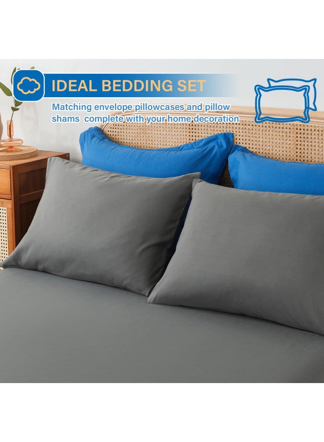 COSYBAY Cosybay Bed in a Bag Queen Comforter Sets 7pcs All Season Solid Down Alternative Bedding Sets Blue and Grey with Comforter, Pillow Shams, Flat Sheet, Fitted Sheet and Pillowcases  - Image 5