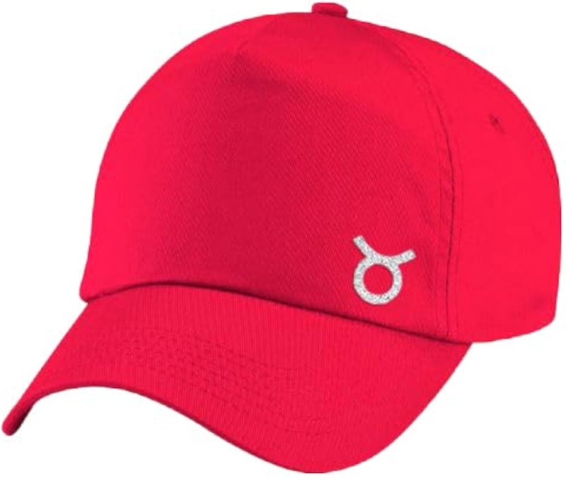 Red Cap with Tauarius zodiac Silver Color Logo