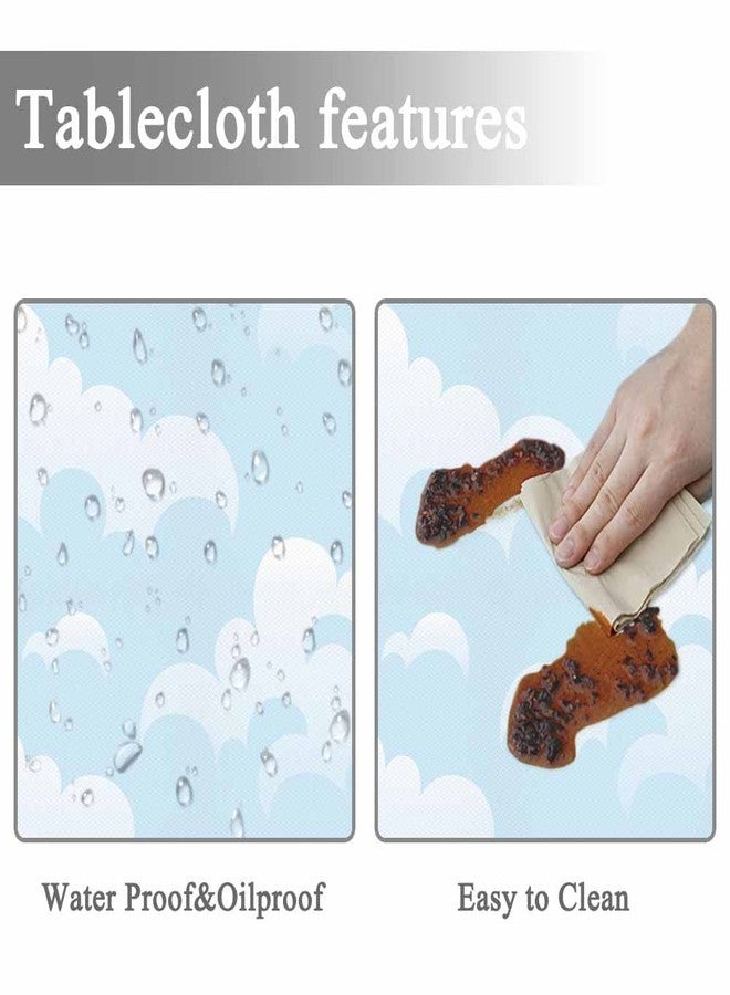 Yibeas Sky and Clouds Tablecloth 60 inch - Round Table Cloth with Japanese Painting Elements - Table Cover for Outdoor - Image 3