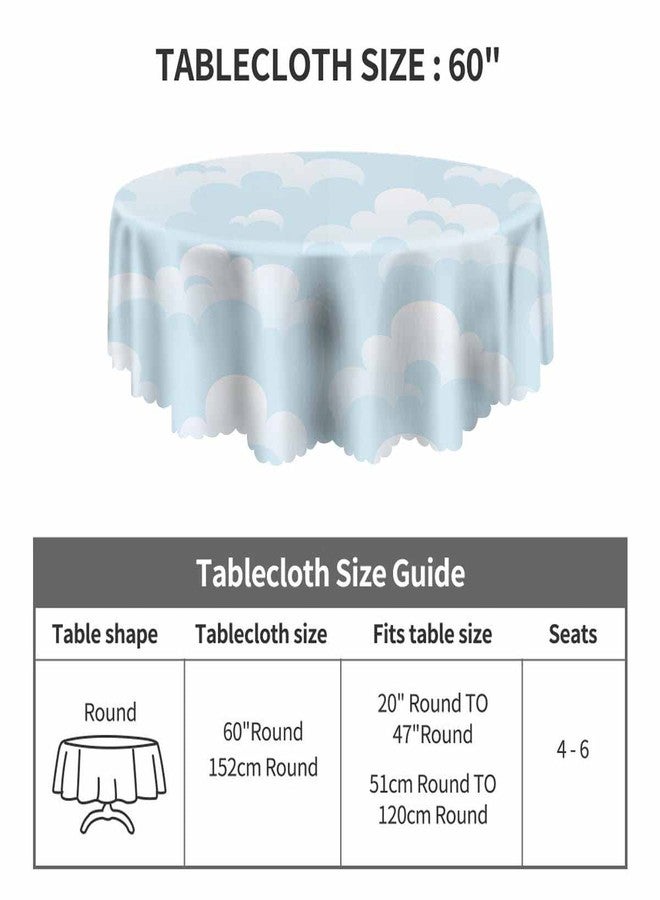 Yibeas Sky and Clouds Tablecloth 60 inch - Round Table Cloth with Japanese Painting Elements - Table Cover for Outdoor - Image 4