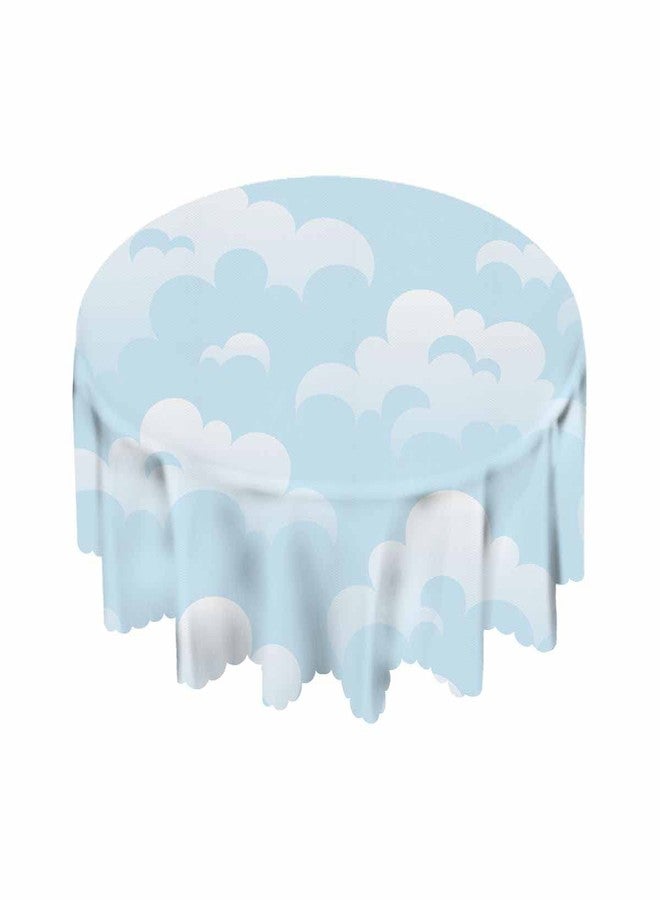 Yibeas Sky and Clouds Tablecloth 60 inch - Round Table Cloth with Japanese Painting Elements - Table Cover for Outdoor - Image 2
