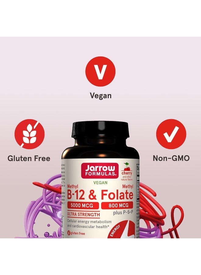 jarrow formulas Ultra Strength Methyl B12 & Folate Chewable Tablets for Energy - Image 5