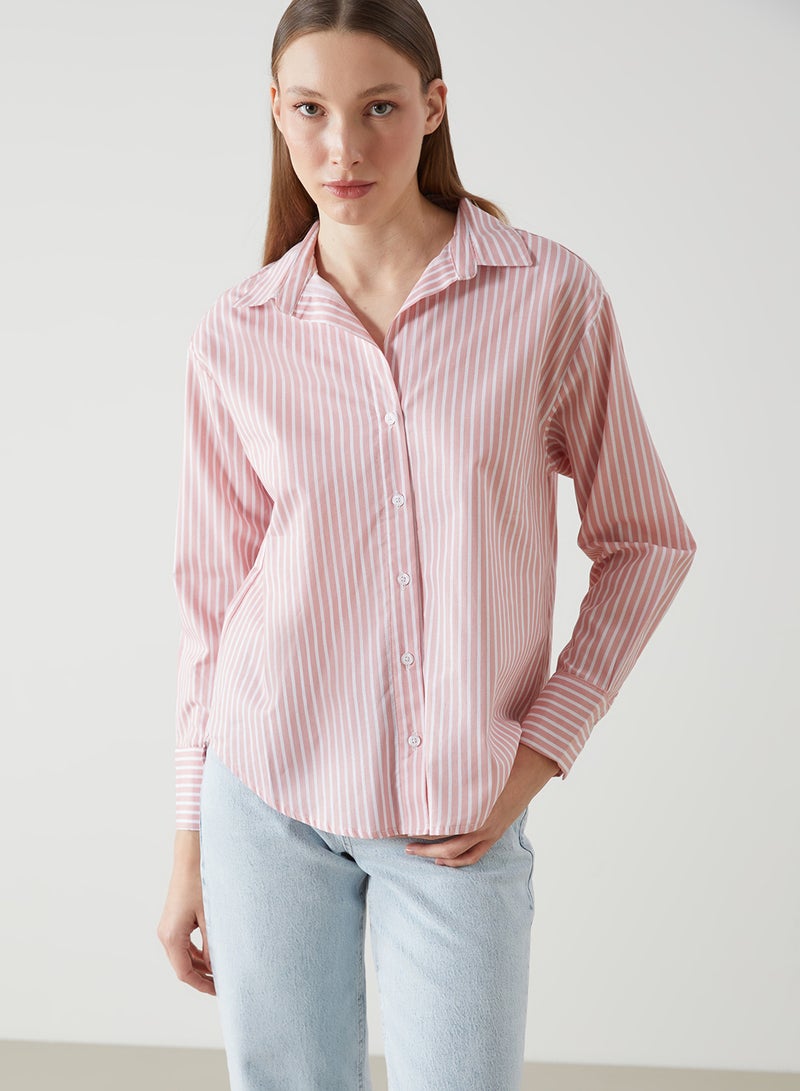 LC WAIKIKI Striped Oversize Poplin Women's Shirt - Image 1
