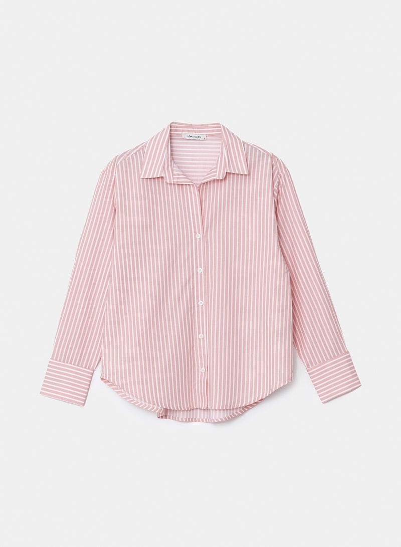 LC WAIKIKI Striped Oversize Poplin Women's Shirt - Image 5