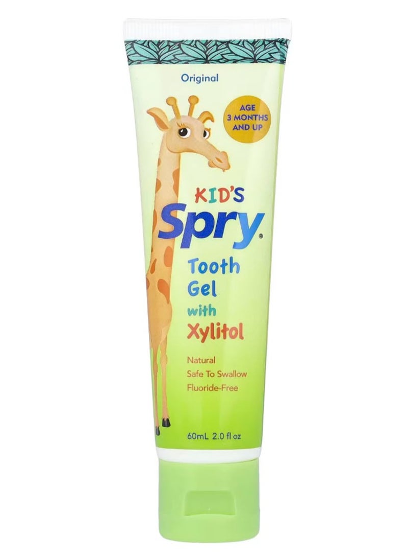 Xlear, Kid's Spry®, Tooth Gel with Xylitol, Age 3 Months and Up , Original, 2 fl oz (60 ml) - Image 1