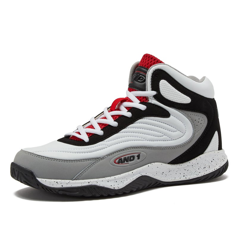 AND1 Pulse 30 Basketball Shoes for Men Indoor or Outdoor Street or Court Basketball Sneakers Men Black Red or White WhiteMedium GreyBlack 10 Medium
