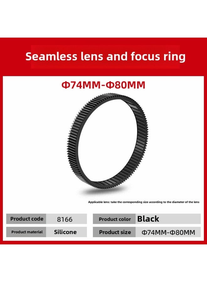 Lens Heel Focus Ring Heel Focus Belt Rotating Focus Focusing Ring Gear Ring SLR Micro Single Camera Lens Accessories-Color:8166-diameter 74-80 Black  - Image 1