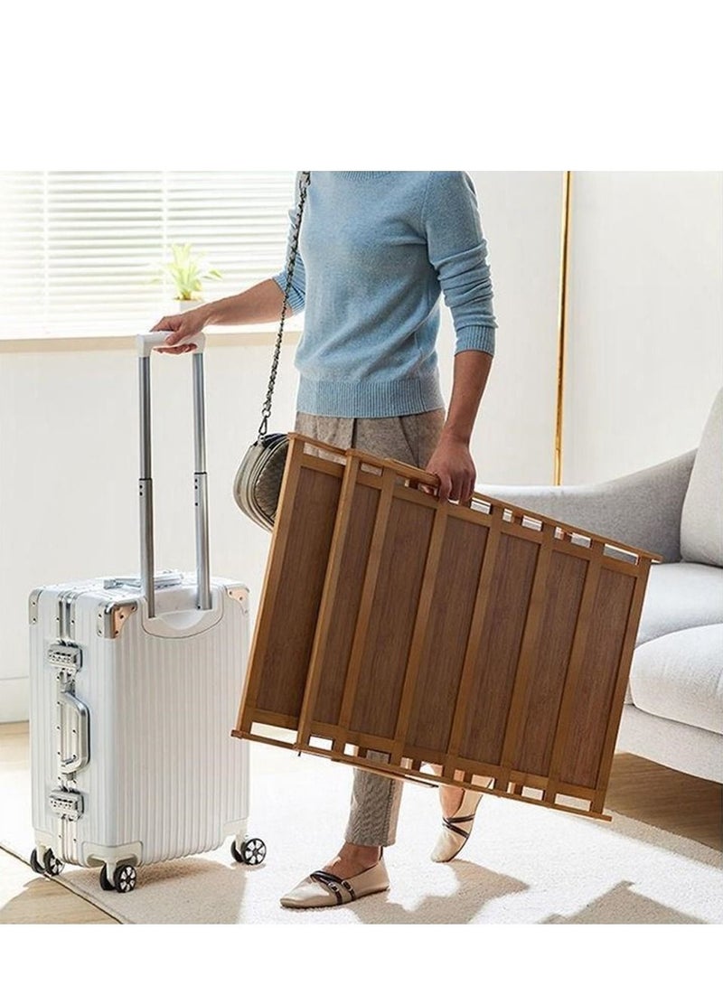 LINGWEI Foldable Bamboo Shoe Rack Installation Free Shoe Shelf Storage Organizer For Unit Entryway Hallway and Closet Sturdy Freestanding Shoe Shelf - Image 5