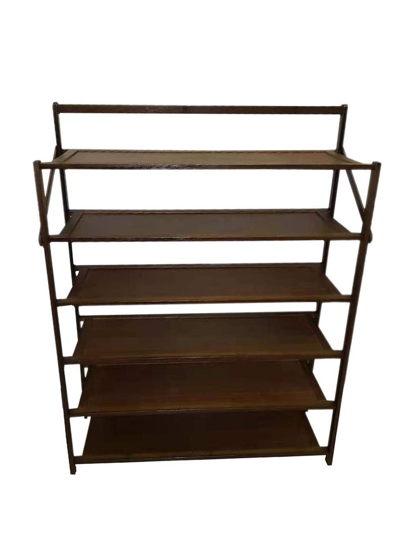 LINGWEI Foldable Bamboo Shoe Rack Installation Free Shoe Shelf Storage Organizer For Unit Entryway Hallway and Closet Sturdy Freestanding Shoe Shelf - Image 4