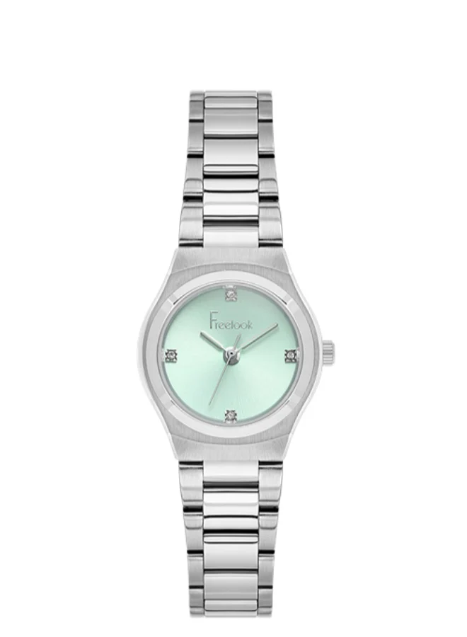 Freelook Paris Freelook - Jolie Women's Watch | Steel Case | Stainless Steel Band | Light Green & Round Dial | Analog | Japanese Quartz | Mineral Glass | Premium Luxury Watch | Ideal Gift | Water Resistant 50 Meters