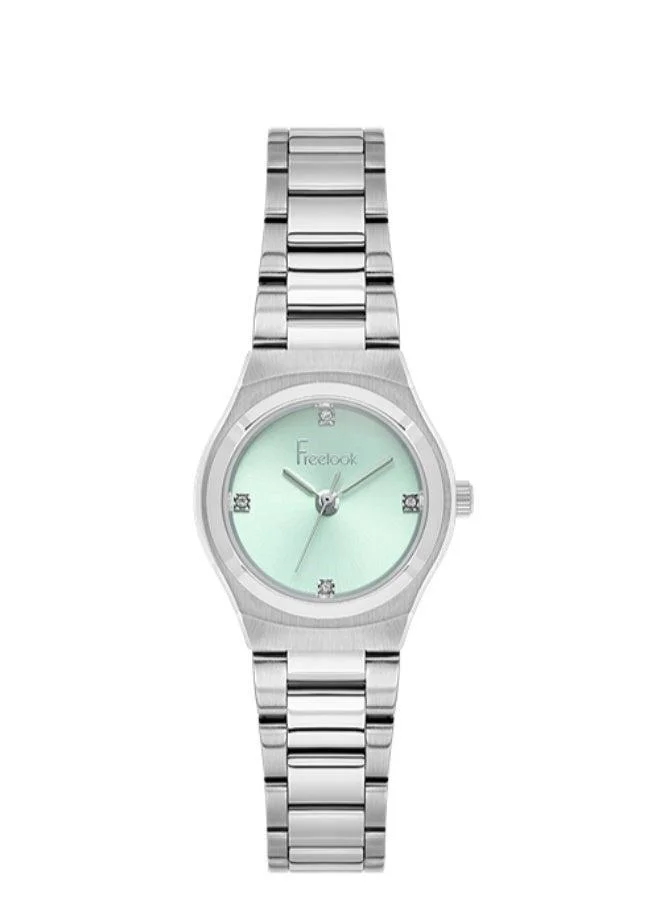 Freelook Paris Freelook - Jolie Women's Watch | Steel Case | Stainless Steel Band | Light Green & Round Dial | Analog | Japanese Quartz | Mineral Glass | Premium Luxury Watch | Ideal Gift | Water Resistant 50 Meters
