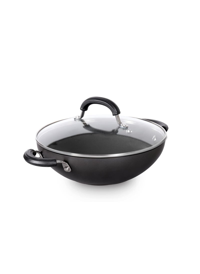 Circulon Circulon Origins Non-Stick + Hard Anodized Aluminium Kadhai with Lid and Stay Cool Phenolic Handles / 2.5mm Thickness/Induction and Gas Suitable, 26cm Large (Black)  - Image 1