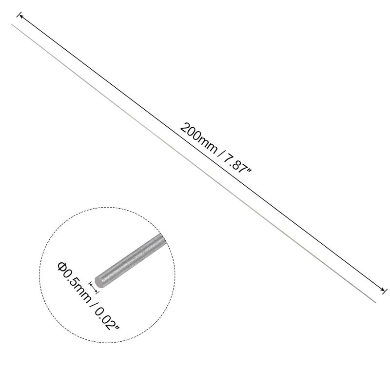 uxcell 20pcs Round Steel Metal Rods, 0.5mm x 200mm High Speed Steel (HSS) Lathe Bar Stock Tool, for Shaft Gear Drill Lathes Boring Machine Turning Miniature DIY Craft - Image 2