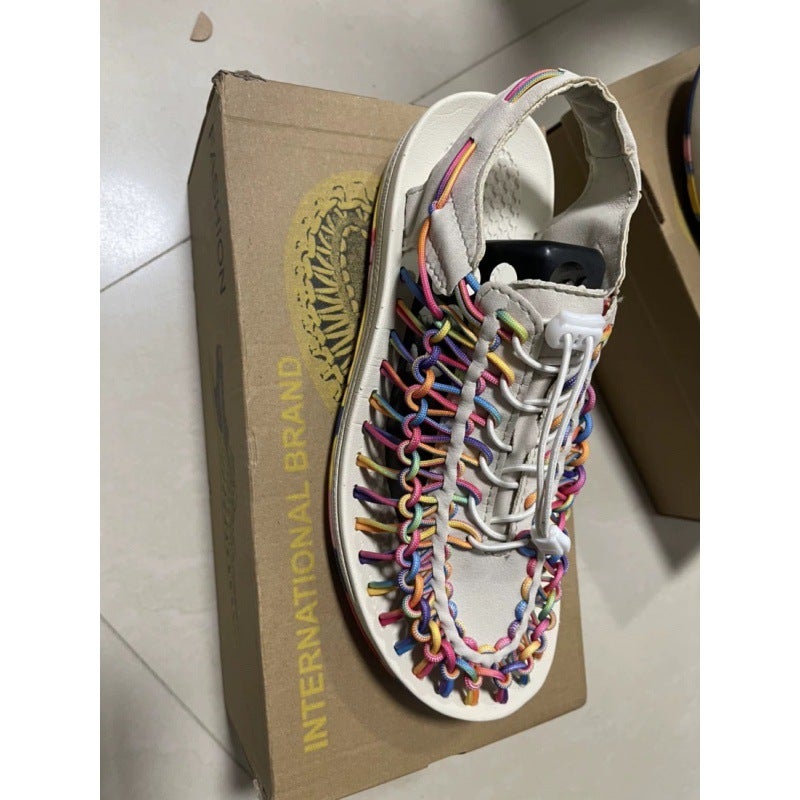 Summer Sandals Thai Braided Sandals Men'S Sandals Casual Sandals Beach Shoes Thailand Vietnam Roman Sandals Women - Image 1