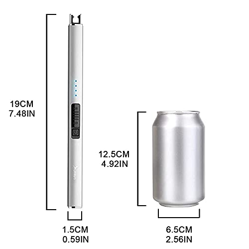SUPRUS Electric Lighter Arc Windproof Flameless USB Rechargeable Lighter with Safety Lock for Candle BBQ Camping (Silver) - Image 5