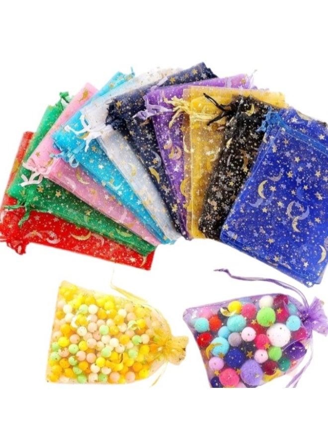 100 Pcs Wedding Gift Small Gift Bags, 4x4.7 In (9 X 12 Cm) Gold Organza Bags For Party Gift Bags, Small Business Candy Bags, Mesh Bags (color) - Image 2