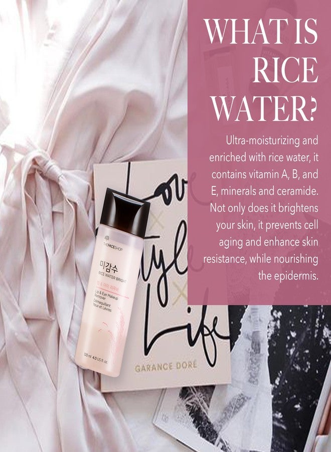 The Face Shop Oil-Free Liquid Eye Makeup Remover, Natural Rice Water Lipstick, Waterproof Mascara & Eyeliner Removal - 120 mL / 4 Oz, K-Beauty - Image 3