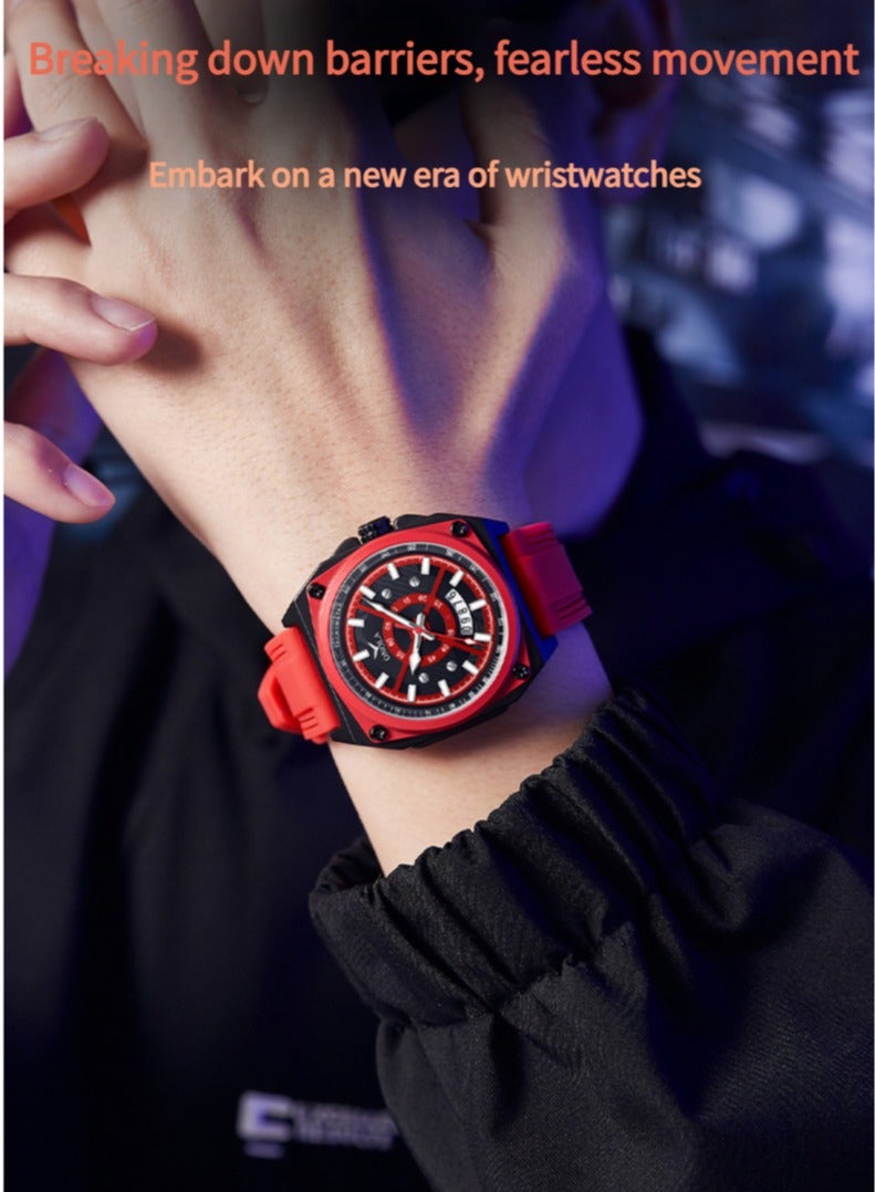 ONOLA Multifunctional Watch for Men Wristwatch Waterproof Sport Analog Quartz Business Mens Watches Silicone Strap - Image 4