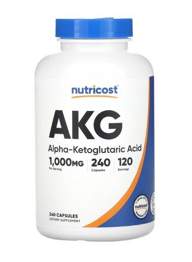 Nutricost Akg Alpha Ketoglutaric Acid 1000 Mg 240 Capsules 500 Mg Per Capsule - Image 1