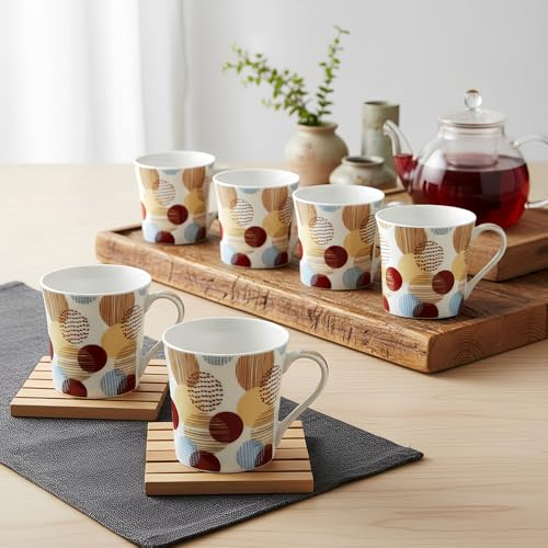 UPC U.P.C. Ceramic Cup Set of 6 for Tea, Tea Cup Set of 6, Microwave Safe Tea Cups, Dishwasher Safe Coffee Cup Set, Tea Set Bone-Ash Free, Elevate Your Tea and Coffee Experience-150ml. - Image 4