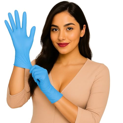 adbeni Nitrile Gloves | Food Handling | Disposable | Powder Free | Premium | Medical Examination, Kitchen, Cleaning, Cooking, Salon, Spa, Gardening, Travel, Grooming | Soft & Comfortable | Pack of 50 - Image 1