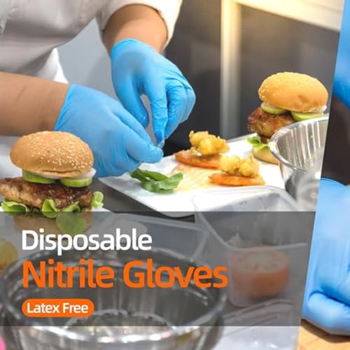 adbeni Nitrile Gloves | Food Handling | Disposable | Powder Free | Premium | Medical Examination, Kitchen, Cleaning, Cooking, Salon, Spa, Gardening, Travel, Grooming | Soft & Comfortable | Pack of 50 - Image 5