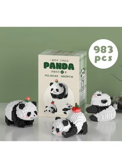 ShebSheb 3 in 1 Panda Toy Building Blocks,Cute Mini Animal Set Building Bricks,DIY Mini 3D Building Toy Bricks for Kids Adults Boys and Girls  - Image 1