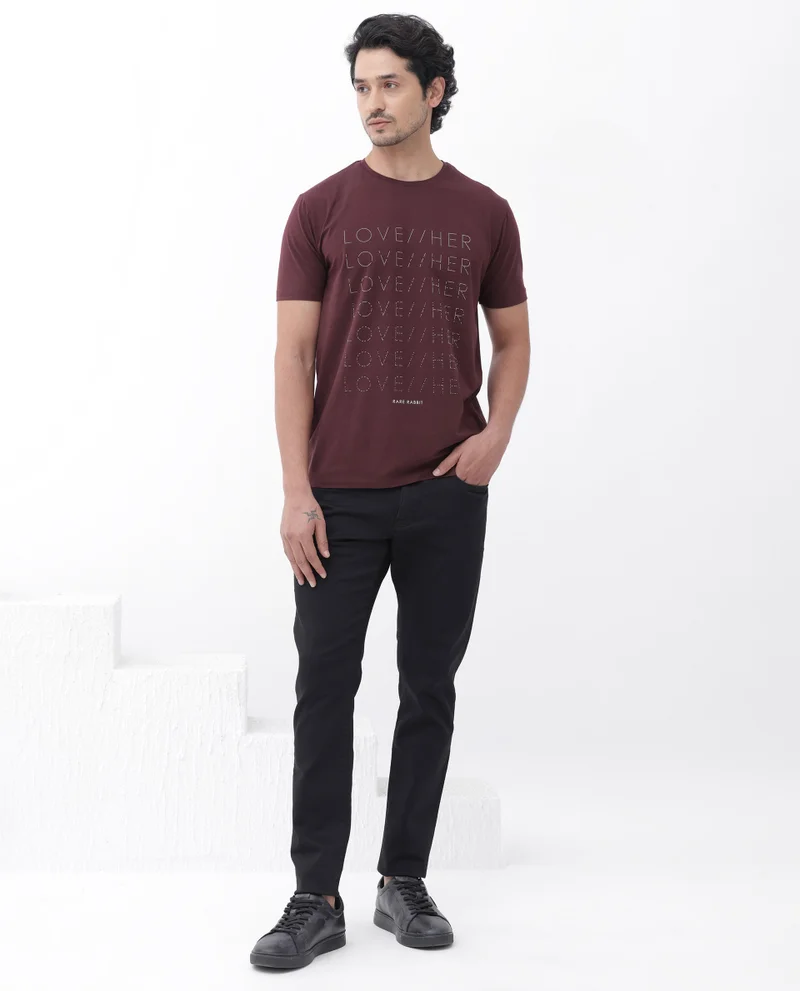Rare Rabbit Men's Graphic Text Print T-Shirt