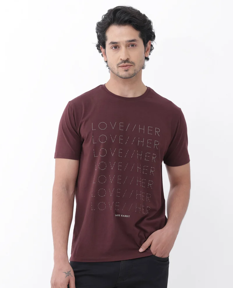 Rare Rabbit Men's Graphic Text Print T-Shirt