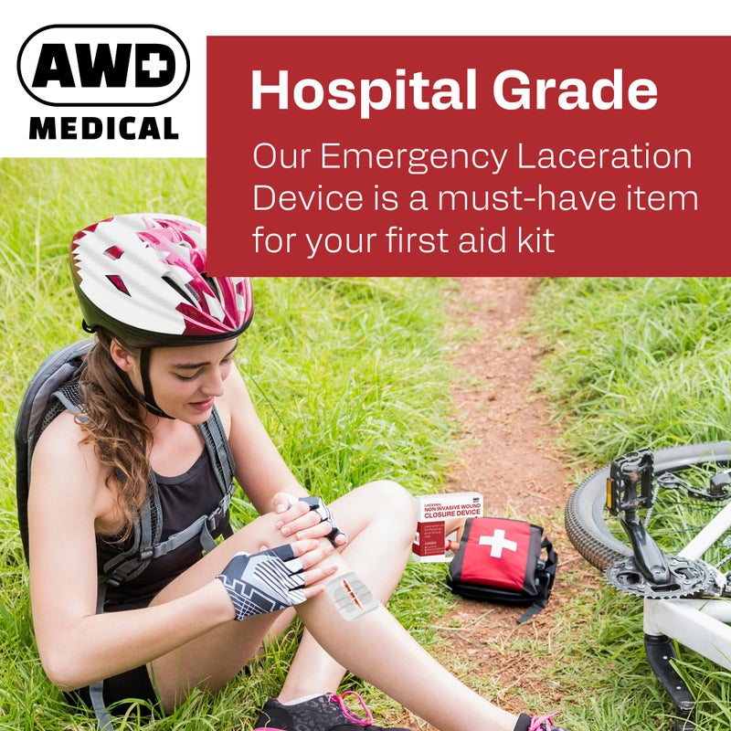 AWD Medical AWD Zip Stitch Wound Closure Strips - 2 Zipstitch Devices, 2 Sterile Gauzes, 2 Alcohol Wipes - Emergency Laceration Device for Cuts Without Stitches - Steri Strips First Aid & Survival - Image 4