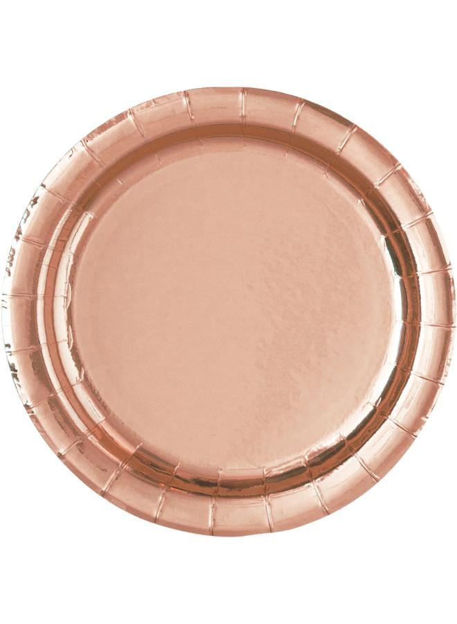 Unique Rose Gold Foil Plates 9" - Pack Of 8 - Image 2