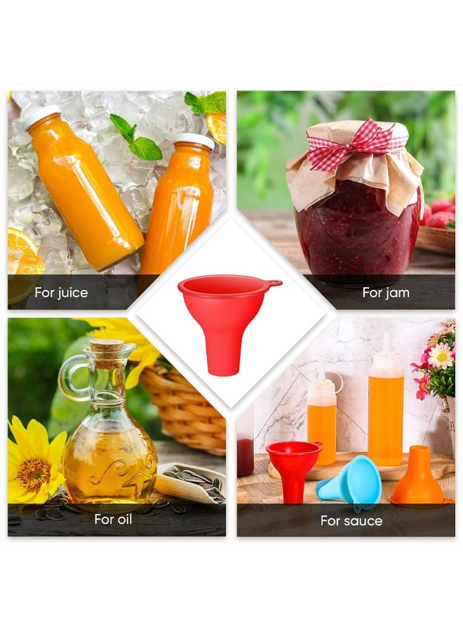 Silicone Funnels 4 Pieces Wide Mouth Funnel Flexible Condiment Sauce Canning Set for Home Restaurant Kitchen Squeeze Bottles Jars Cans - Image 5