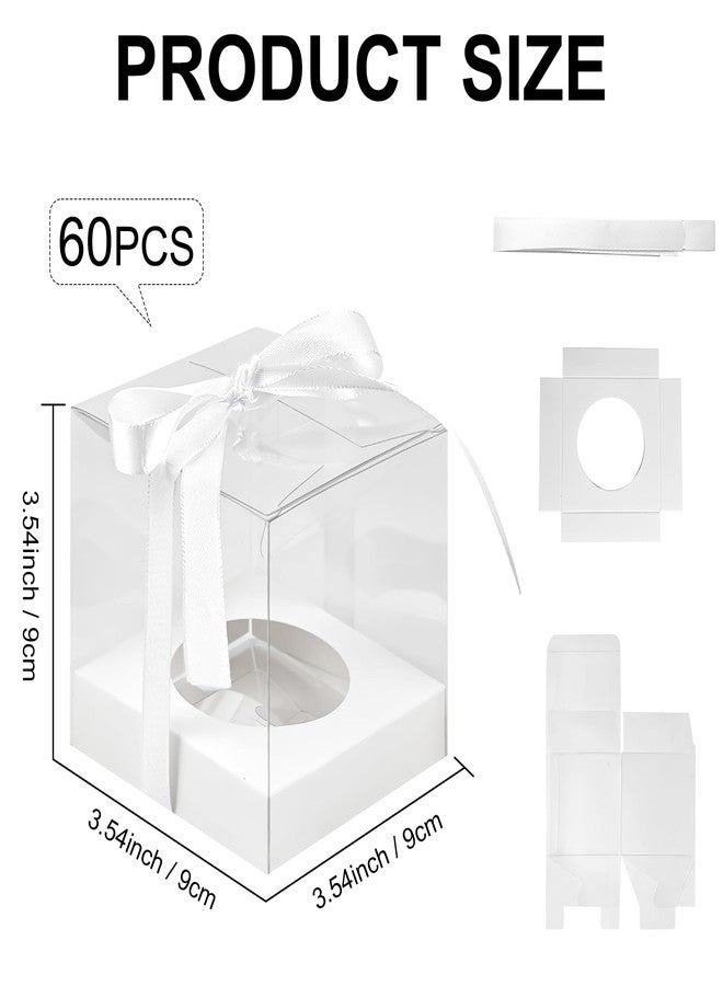 Axigundaone 60 Pcs Clear Cupcake Boxes Single 3.5 Inch, White - Image 2