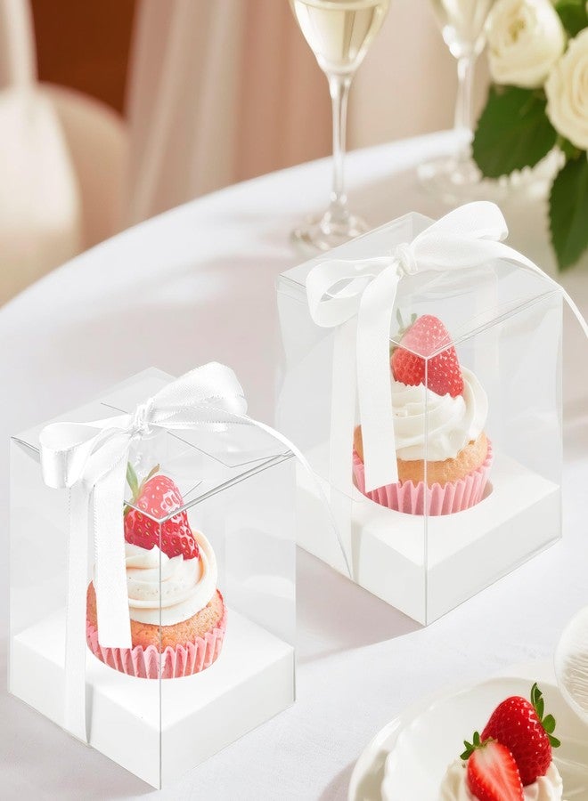 Axigundaone 60 Pcs Clear Cupcake Boxes Single 3.5 Inch, White - Image 5