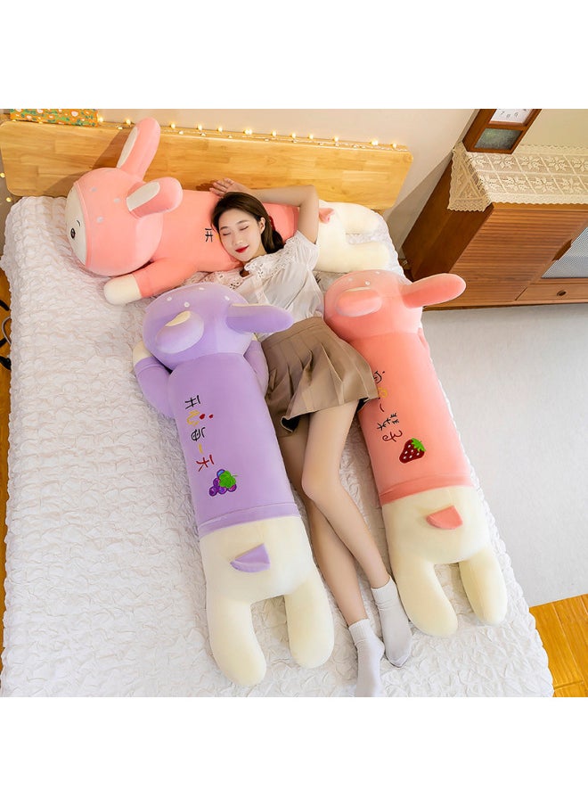 null - Rabbit Pillow Girl Sleeping Long Leg Clip Doll Super Cute Plush Toy Doll Bed Doll Fruit Rabbit-Specifications:Pink [pet You For A Lifetime]]-Color:90cm - Image 1