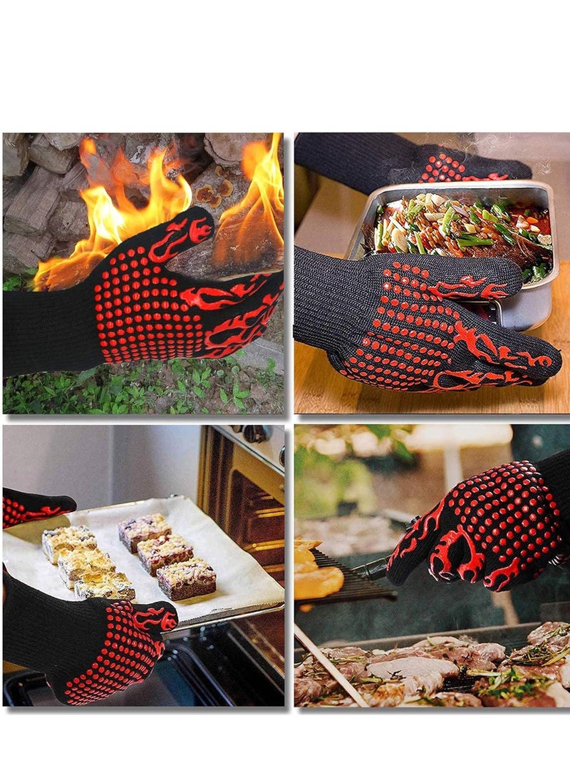GO2CAMPS Premium Heat-Resistant Silicone BBQ Gloves | Durable Fire Safety Mitts for Camping, Skewers, Charcoal Grilling | Non-Slip, Waterproof, High-Temperature Protection for Outdoor & Indoor Cooking - Image 2