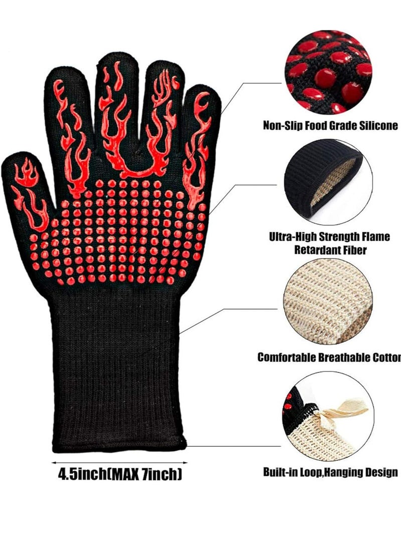 GO2CAMPS Premium Heat-Resistant Silicone BBQ Gloves | Durable Fire Safety Mitts for Camping, Skewers, Charcoal Grilling | Non-Slip, Waterproof, High-Temperature Protection for Outdoor & Indoor Cooking - Image 5