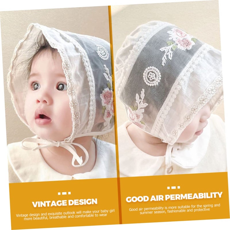 Sun Hat For Girls And Boys UV Protection Bonnet For Outdoor Photography And Special Occasions Breathable Comfortable White - Image 3