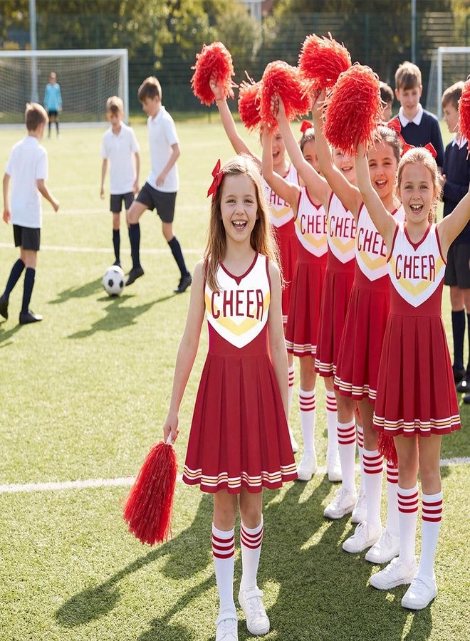 Davsolly Kids Cheer Uniform Girls Cheerleader Costume Red Cheerleading Outfit,Cheer Up Cosplay Cheerleader Gifts Sports - Image 2