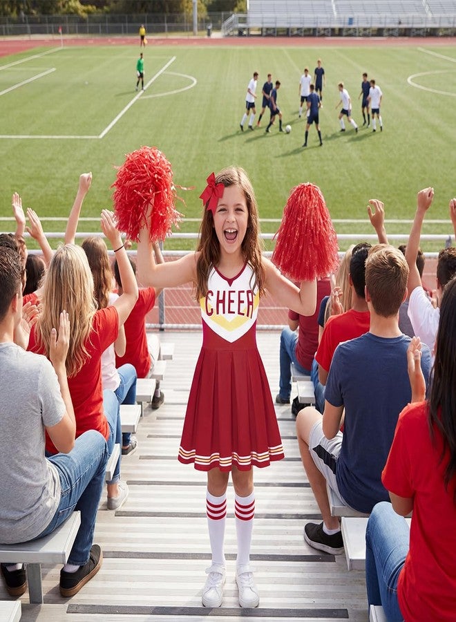 Davsolly Kids Cheer Uniform Girls Cheerleader Costume Red Cheerleading Outfit,Cheer Up Cosplay Cheerleader Gifts Sports - Image 4