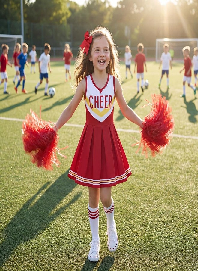 Davsolly Kids Cheer Uniform Girls Cheerleader Costume Red Cheerleading Outfit,Cheer Up Cosplay Cheerleader Gifts Sports - Image 3