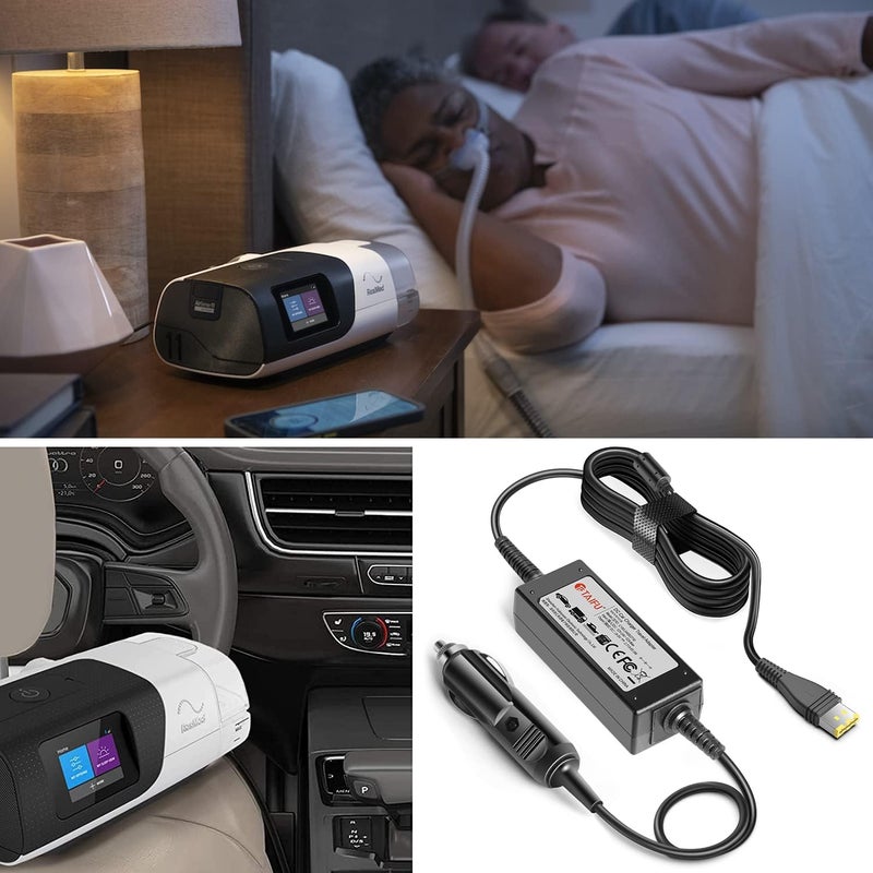 تايفو محول تيار مستمر لجهاز Resmed AirSense 11، محول طاقة DC 12V-24V لشحن السيارة لجهاز Resmed AirSense 11 بقدرة 65 واط، م��ود طاقة لجهاز Resmed AirSense 11 AutoSet Elite CPAP Air11 39205 E1399 وأجهزة CPAP - Image 2