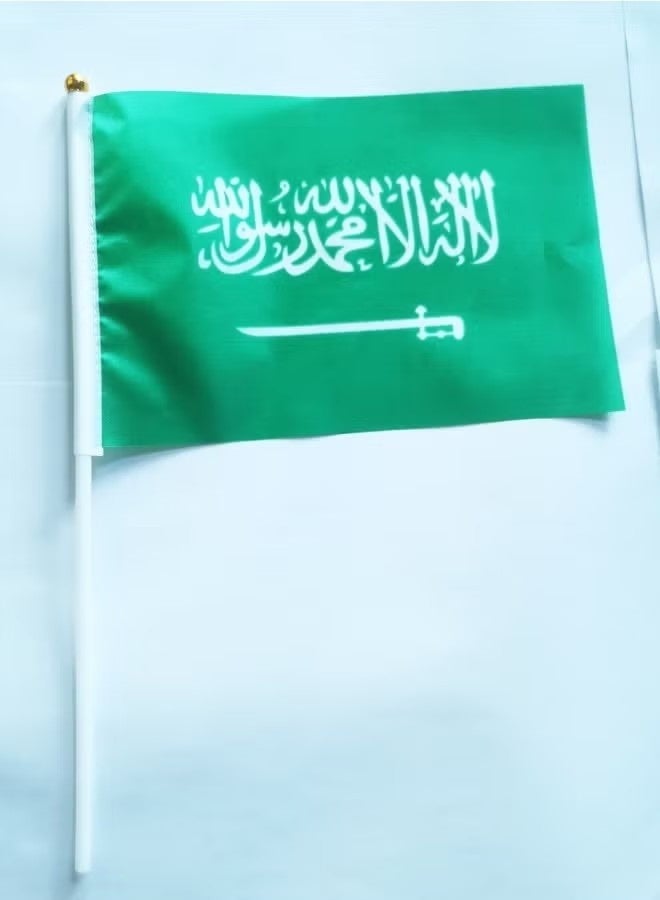 الضفدع الحقيقي 21*14 سم (عبوة من 10) أعلام سعودية تلوح باليد للاحتفال باليوم الوطني السعودي - Image 2