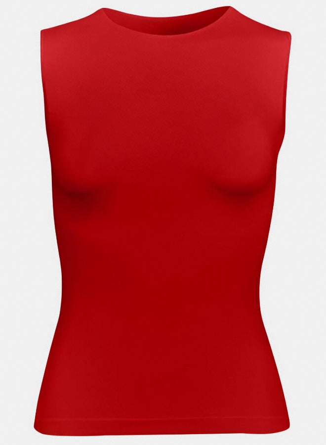 Silvy Lycra Bianca Top Sleeveless Round Neck For Women - Image 1