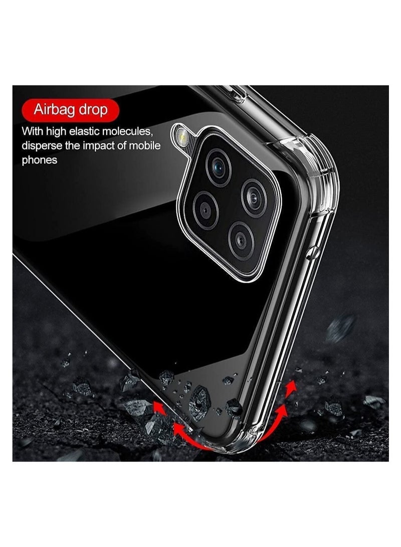 Samsung Galaxy A12 Case Cover Protective Shock Absorption Bumper soft Transparent Case (Clear) - Image 3