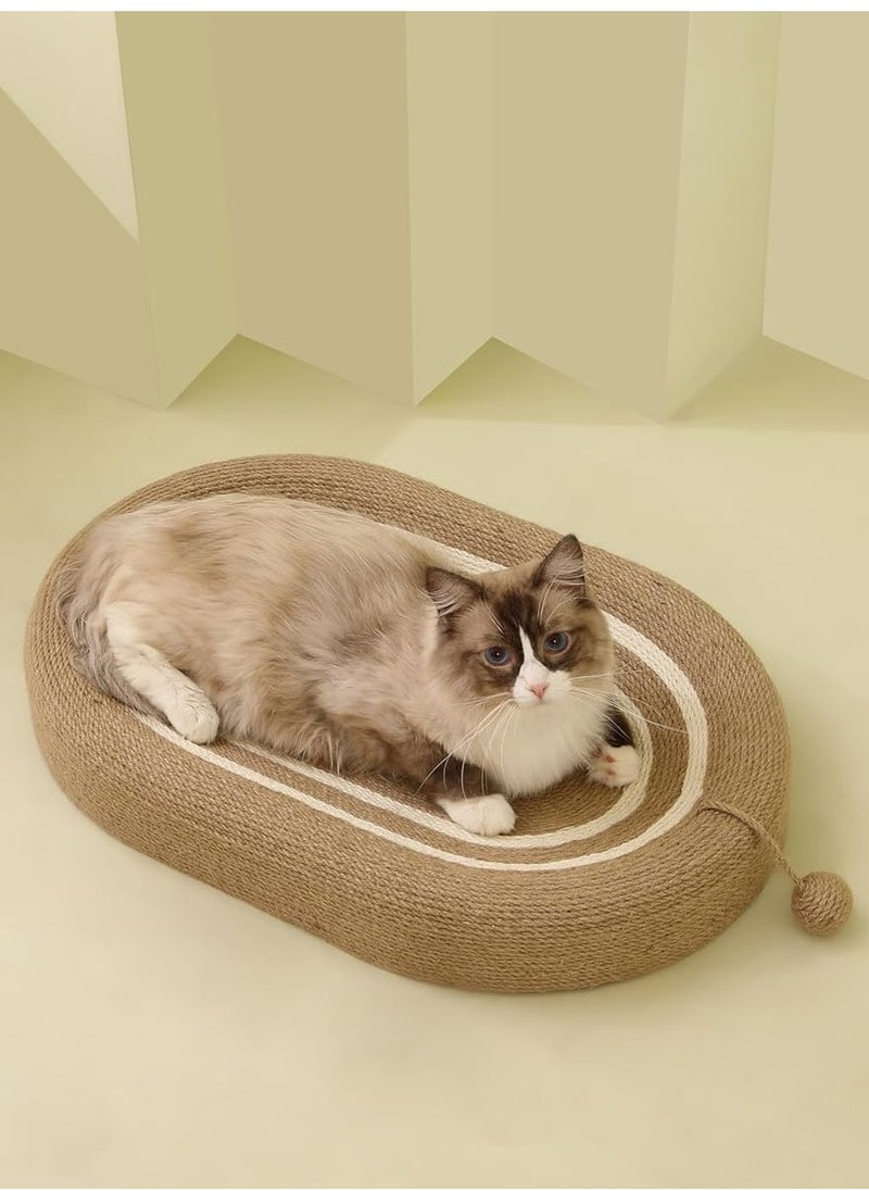 MissTiara Cat Scratching Lounge Bed Oval Cat Scratch Bed With Ball Toys and Cat Scratching for Keeps Cats Healthy Relieves Boredom Cat Toy  - Image 1