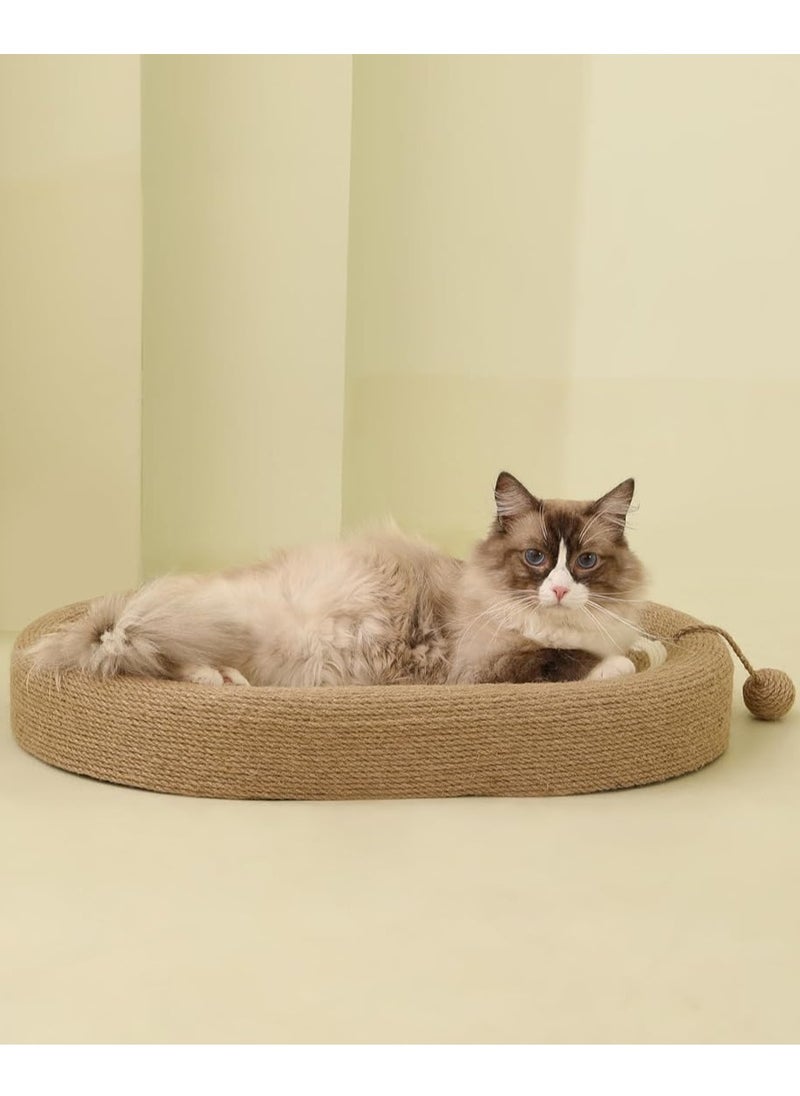 MissTiara Cat Scratching Lounge Bed Oval Cat Scratch Bed With Ball Toys and Cat Scratching for Keeps Cats Healthy Relieves Boredom Cat Toy  - Image 2