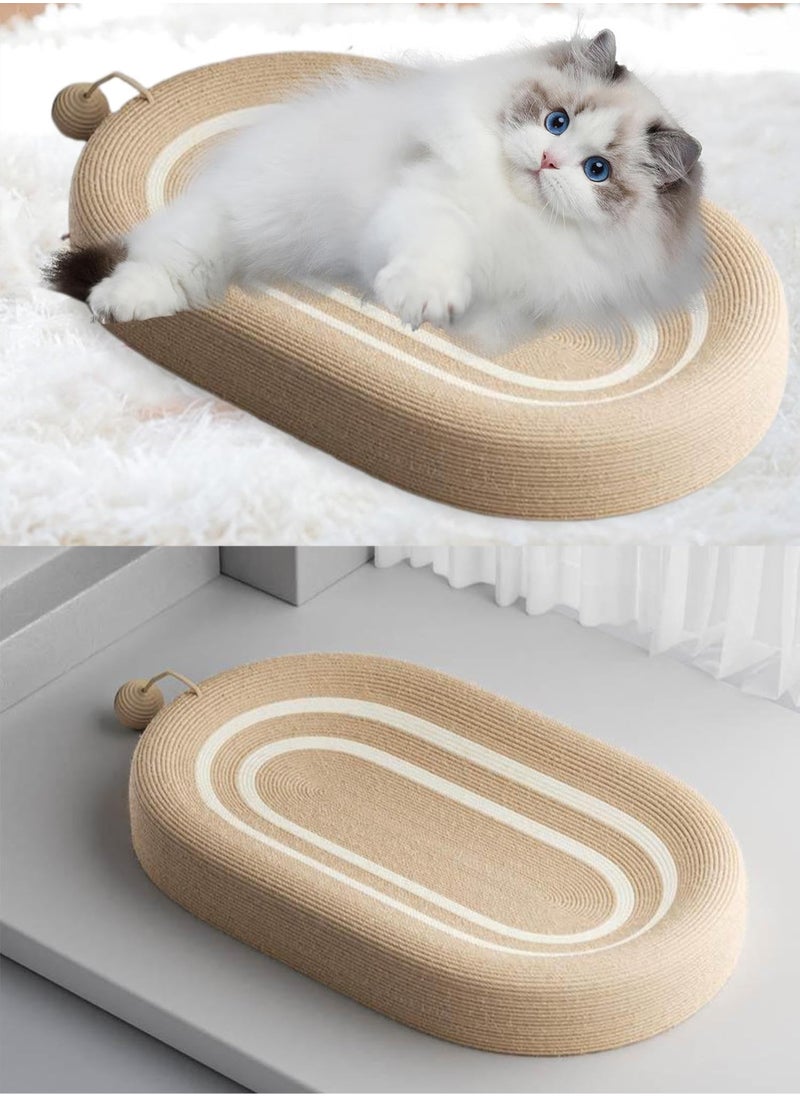 MissTiara Cat Scratching Lounge Bed Oval Cat Scratch Bed With Ball Toys and Cat Scratching for Keeps Cats Healthy Relieves Boredom Cat Toy  - Image 5