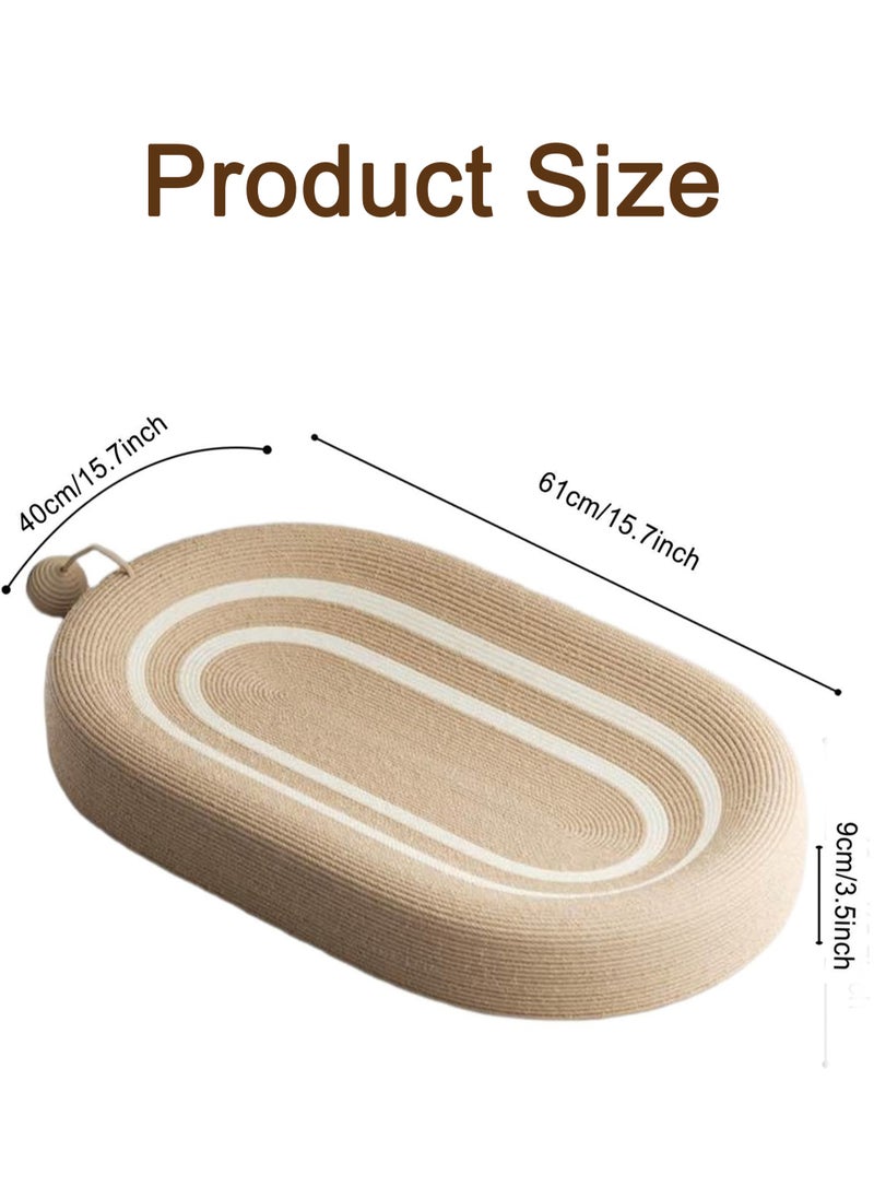 MissTiara Cat Scratching Lounge Bed Oval Cat Scratch Bed With Ball Toys and Cat Scratching for Keeps Cats Healthy Relieves Boredom Cat Toy  - Image 4