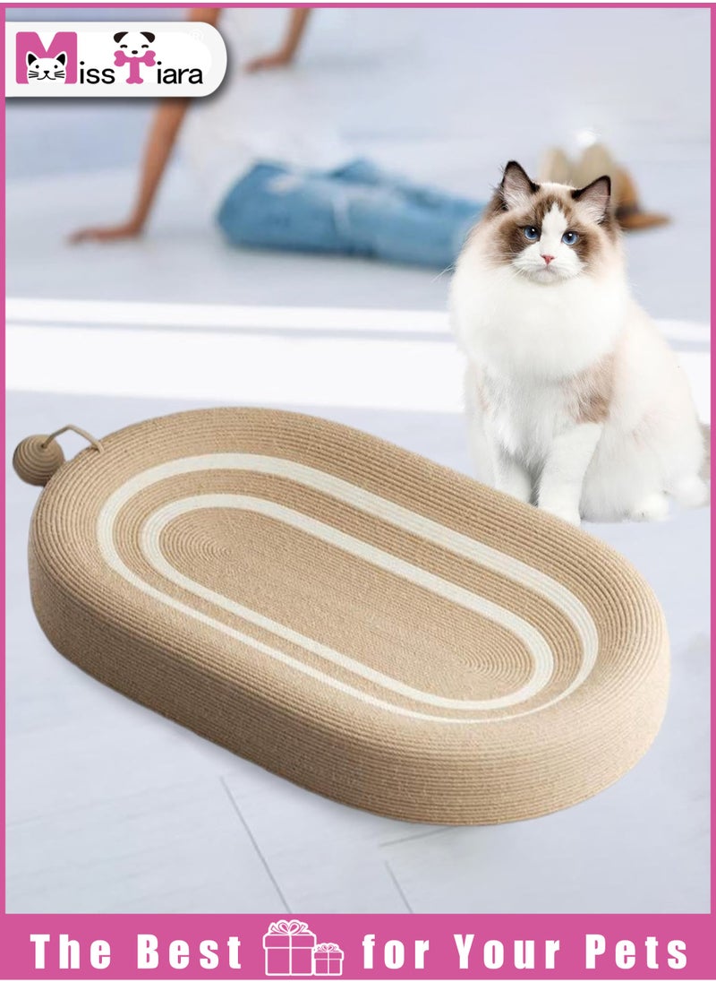 MissTiara Cat Scratching Lounge Bed Oval Cat Scratch Bed With Ball Toys and Cat Scratching for Keeps Cats Healthy Relieves Boredom Cat Toy  - Image 3